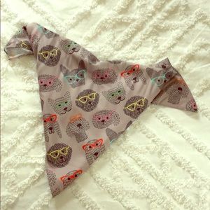 Silky dog with glasses square scarf